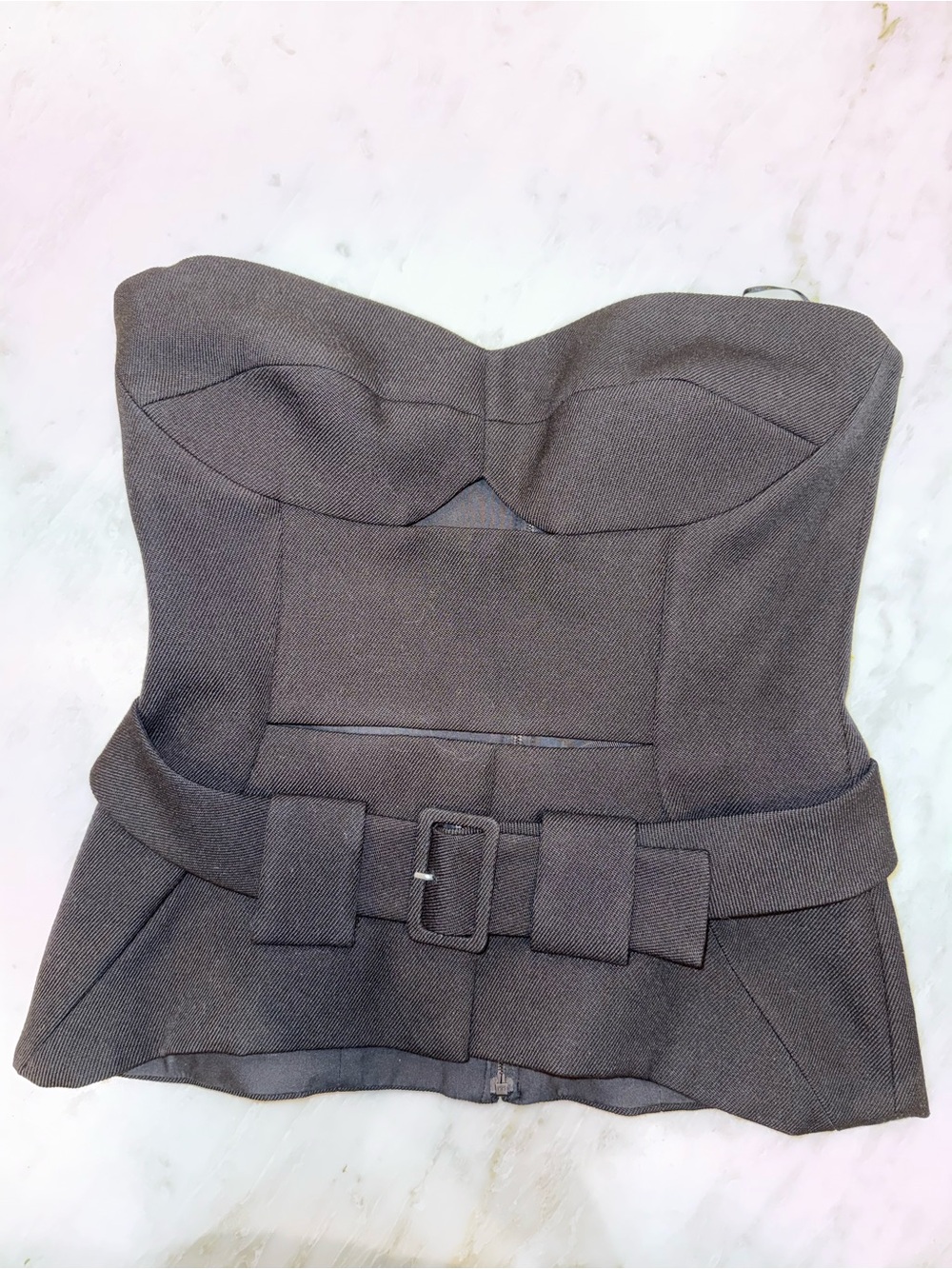 Victoria Beckham Strapless Bustier Top in Black wool